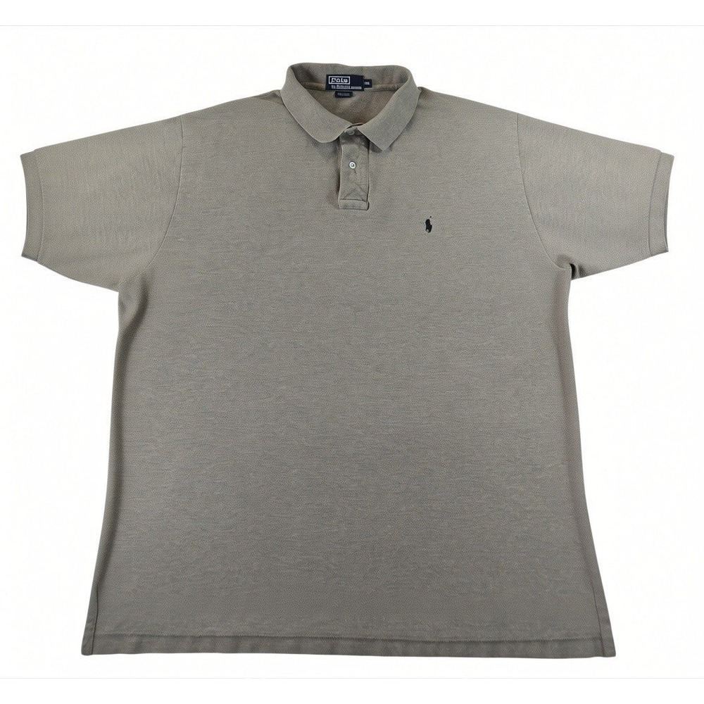 Polo Ralph Lauren Mens XXL Tan Taupe Cotton Pique Short Sleeve Polo Shirt